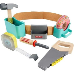 Fisher-Price GGT60 - DIY Tool Belt with Toy Tool with Working Tape Measure, Roller Toy for Children from 3 Years