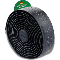 CONTEC Reflex.Micro Handlebar Tape, 2000 x 30 x 2.5 mm, Polyurethane and Foam Matrix, Self-Adhesive and Non-Slip, with Adhesive Strips and 2 Handlebar Plugs, Pair Black Reflective