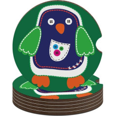 [Cartoon Penguin] Coaster Für Cup Holder Car (6PCS) | Car Accessories Interior Als Autodeko | Perfektes Deko Auto Zubehör | Passend Für Dacia Jogger Zubehör & Hyundai I10 Zubehör