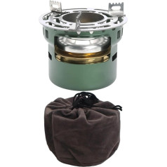 Spirit Cooker with Pot Holder, Storage Bag, Robust, Compact Spirit Burner - Ideal for Camping & Outdoor - High Performance Burner