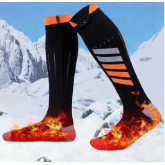 Heated Socks, 3.7 V, 6000 mAh Heating Socks with 3-Level Temperature Control, Rechargeable Heating Socks, Washable for Camping, Cycling, Hiking
