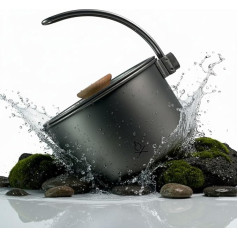 überleben Kettle Titanium Camping Boiling Water Kettle Camping Tea Kettle with Steam Vented Lid 1.1L Camping Fire Coffee Pot with Canvas Bag Bushcraft Camping Essentials