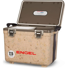 ENGEL Cool Box 7.5 qt (7.1 Litres) Leak-Proof, Airtight, Portable Cool Box for Camping, Fishing, Hiking, Small Hard Shell Cool Box for Men and Women