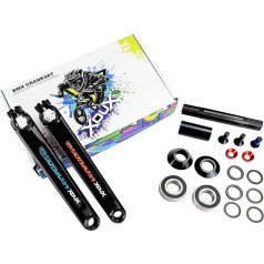 Titan BMX 175/ 180mm Crankset–Gloss Black/Chrome Plated Cr-Mo Cranks 3 Pcs Set w/ 19mm Spindle & Sealed American BB for Retro BMX & Cruiser