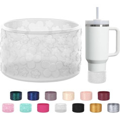 Flower Gradient Silicone Boots Compatible with Stanley Quencher Adventure 1.134g, 30oz and IceFlow 20oz 30oz Protective Chameleon Cup Sleeve Bottom Cover for Hydroflask 340-680