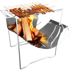 Halterung für Lagerfeuer, Zubehör aus Edelstahl, tragbar und faltbar, Halterung für Ofen und Lagerfeuer | für Picknicks, Wandern, Camping, Angeln, Strand, Roadtrips, Haus