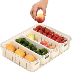 Generisch Obst Aufbewahrungsbehälter | Geteilte Servierplatte mit Deckel - Durchsichtige tragbare verschließbare Aufbewahrungsbox für Lebensmittel, Salat, Snacks, Mittagessen, Reise, Kühlschrank