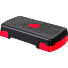 Aerobic Exercise Stepper - 3 Levels Height Adjustable Deck Raiser | Workout Step Steps Board High | Fitness & Exercise Step Trainer for Home Gym Training