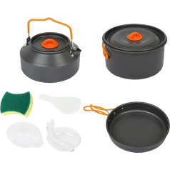 Hiking Cooking Set - Outdoor Camping Pot Stemless Pot Set | Lightweight Hiking Kitchen Equipment, Foldable Picnic Cooking Set, Heavy Duty Compact Pots