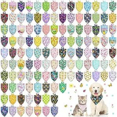 Dog Bandanas Spring Summer Adjustable Floral Washable Flower Puppy Grooming Bandana for Mother's Day Small Medium Large Breed Dog Cat