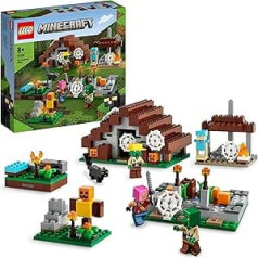 LEGO 21190 Minecraft The Abandoned Village Set with Toy House, Zombie Hunter Camp, Workshop, Farm and Accessories, Includes 3 Figures Including 2 Zombie Villagers, Hunter and a Cat Animal Figure