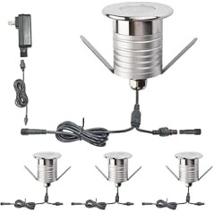 704 LED 3W Underwater Lighting, 3W DC12-24V, IP68 Waterproof Rating, Pool Light, Waterproof Lighting Fixtures, Landscape Waterproof Lighting (Blue Light, 4 Pack)