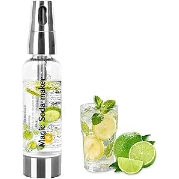 Portable Soda Maker 1L - Adjustable Carbonated - Ideal for Home, Travel & Parties - Lightweight & Practical (Silver)