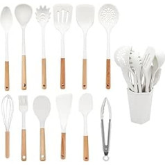 Silicone Kitchen Utensils Set (Beige 12 Pcs)