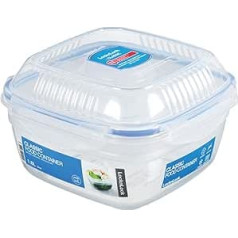 LocknLock To Go Salad Box to Go 1.6 L, Lunch Box Leak-Proof with Topping Tray and Sauce Cup, Salad Bowl to Go for Salad, Dip and Toppings, Bento Box, Dishwasher and Microwave Safe