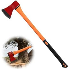 Splitting Axe, 85 cm Hatchet Axe Universal with Fibreglass Handle for Splitting and Chopping, Axes 990 g with Carbon Steel Blade for Garden and Forest