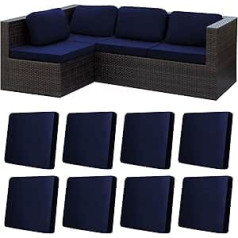 Stretch Cushion Covers for Patio Cushions, Outdoor Cushion Covers, Replacement Cushion Covers for Outdoor Sofa Covers, Patio Protectors, Couch Cover, Washable, Furniture Cover (Cover Only), Pack of 8