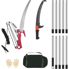Telescopic Pruning Saw, 0.8 - 4.26 m, Adjustable Length, Hand Saw, Pruning Saw, Garden Saw, Telescopic Saw with Carry Bag, 2 Blades, Pole Saw for Branching Work and Tree Care