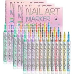 Nail Art Stifte Set, Nail Art Nagelkunststift DIY Linie Nagelkunst Graffiti, Nagellack Stift, Nagellackstifte für Nägel, fur Kunst Zeichenmalwerkzeuge (3Pcs)