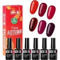 Beautilux UV Nail Polish TPO-Free, 6 Colours, 10 ml, Hema-Free Gel Nail Polish Set for Home Manicure, Nail Art, Manicure (AT25-05)