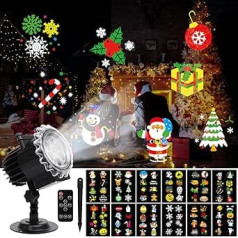 Projector Halloween Outdoor Indoor - 12 Films with 96 Motifs LED Christmas Projection Lamp Waterproof Christmas Projector with Remote Control & Timer Light Projector Lamp for Garden, Wall