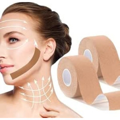 2 Rolls Myofascial Facelift Tape, Anti-Wrinkle Patch, Frost Protection Sticker for Firming and Tightening Skin Suits for All Facial Areas and C