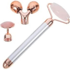 LIFKOME 3 In 1 Jade Gesichtsroller mit Elektrischem Massageaufsatz für Gesichtsmassage zur Behandlung von Schwellungen und Eines Strahlenden Teints Geeignet für Professionellen Gebrauch