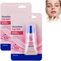 Lip Gel with Rose Oil - Intensive Moisturising Lip Balm for Hydration, Anti-Wrinkle Care, Daily and Night Care for Cracked Lips - Pack of 2