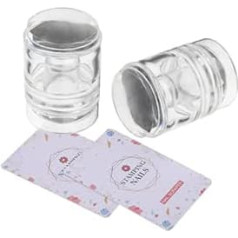 TOYANDONA 2 Stück French Nail Silikon Stempelset Transparente Flexible Nagelstempelplatte mit Integriertem Muster Stempel und Schablone Maniküre Werkzeug für Präzise Nail Art Selbstgemacht