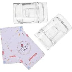 TOPBATHY 2stücke Silikon-nagelstempel French-tip-design Transparente Nagelplatte Nagelwerkzeug für Detailreiche Diy-maniküre und Professionelle Salon-anwendung