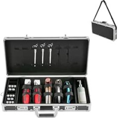 Portable Barber Case, with Two Combination Locks, Travel Stylist Barber Tool Box Organiser, Barber Stylist Tool Storage Portable, Barber Stylist Suitcase Carry Bag (Silver)