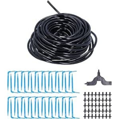 Fdit Watering Kit, Greenhouse Drip Irrigation, Seedling Accessories Kit, Watering Irrigation Hose for Drip Arrow, Curved Drip Arrow, 15M, Drip Irrigation Kits