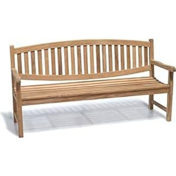 Bergamo Garden Bench Teak Solid Wood Width 180 cm Cushion & Without Colour Bench Wooden Bench Patio Bench