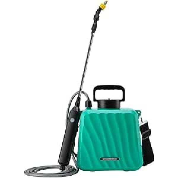 Electric Sprayer with 3 Mist Nozzles Upgrade, USB Rechargeable Handle and Retractable Wand Garden Sprayer with Adjustable Shoulder Strap (Blue)
