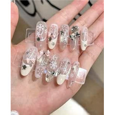 Schneeflocke im französischen Stil, handgefertigte Nägel(M)