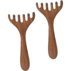 Set of 2 Piece Deer Antlers Massage Comb Made of Wood Handy Gua Sha Tool for Scalp Eye Acupuncture Massage Versatile Face Scraper Massager for Relaxation and Stimulation