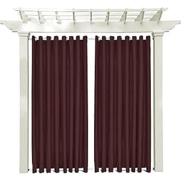 macochico Outdoor Blackout Windproof Curtains Panels Antique Bronze Grommet Top and Bottom Window Drapes Multi Size Colour for Patio Gazebo Garden Cabana Insulated Privacy Screen 84Wx96L Burgundy