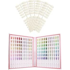 Nagel-Display-Buch, Nagelfarbdiagramm, professionell, 216 Farben, tragbares Diagramm zum Üben von Mädchen, Styling-Stationen, Kunst, Frauen, Salon-Aufbewahrung