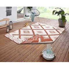 NORTHRUGS Indoor and Outdoor Rug Malibu 120 x 170 cm - Reversible Rug Weatherproof Modern Geometric Pattern Runner for Balcony Patio Garden Conservatory Living Room Rug Waterproof in Cayenne
