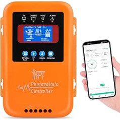 60A WiFi Bluetooth MPPT Solar Charge Controller: KWODE 60A Solar Panel Controller 12V/24V/36V/48V PV180V Bluetooth Solar Controllers with LCD Screen for Lead Acid, Gel, Phosphate, Ternary, Lithium
