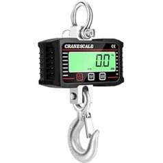 Digitales LCD-Display, 2000 kg Crance-Waage, Handhebewaage, robustes Gewicht, Hakenkran, Wiegemessgerät Mehrere Funktionen(Black)
