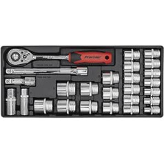 Tool Tray with Socket Set 26 Pieces 1/2 Inch Sq Drive