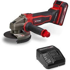 Einhell Cordless angle grinder TE-AG 18/125-2 Li (1x 4.0 Ah) Power X-Change (18 V, 125 mm disc diameter, 33 mm cutting depth, cutting protection, without cutting disc, including 4.0 Ah battery)