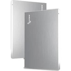SUHSAI 200GB External Portable Hard Drive, 2.5 Inch Storage/Backup Drive with USB 2.0 Storage Expansion Hard Drive, Compatible with Mac, PC, Laptop, Desktop (Silver)
