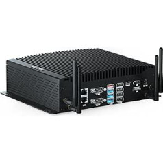 HISTTON Fanless PC Industrial Mini PC Fanless Core i7-10710U, DDR4 16GB RAM 1TB M.2 SSD, 6 RS232 COM, HD+DP + Type-C 4K Triple Display, 2 LAN, 8 USB, GPIO, SIM, WiFi, BT4.2, Mini Computer Win 11 Pro