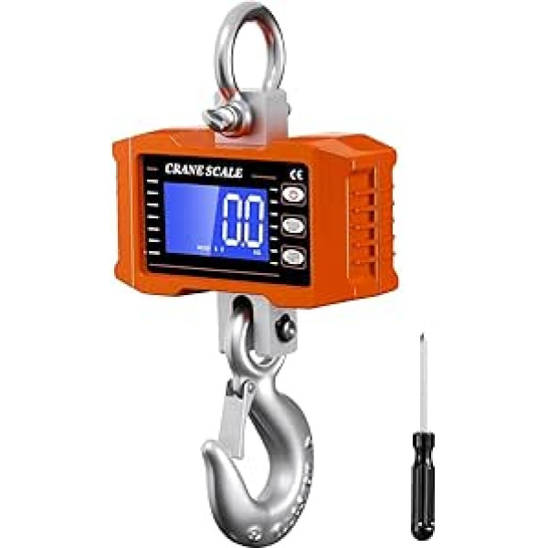 Amagogo Digital Crane Scale with Display and Unit Switching, Digital Hanging Scale with Display, 2200 lb/1000 kg, Outdoor