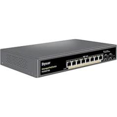 10-Port PoE Switch 2.5G Unmanaged PoE Switch with 8 x 2.5G 120W PoE+ Ports, 2 x 10G SFP+, IEEE802.3af/at Support Automatic Port Speed Negotiation, VLAN