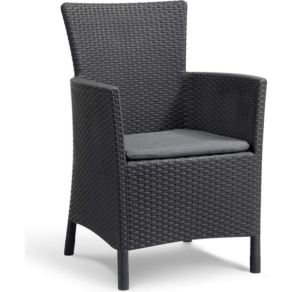 Allibert Dining Chair, 0, Graphite/cool grey (poly cotton cushion)
