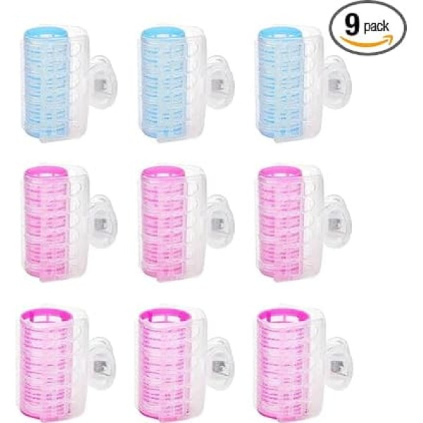 Pack of 9 Hair Rollers Pony Roller Hairdresser Hair Curlers with Plastic Clip for Curls and Hair Styling