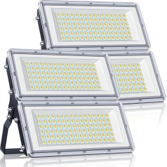 YIQIBRO LED Outdoor Spotlight, 200 W, Pack of 2, 20000 lm, Super Bright Outdoor Floodlight, Waterproof IP67, 6500 K Cool White Outdoor Spotlight, LED Headlight, 85-265 V for Garden, Garage, Factory